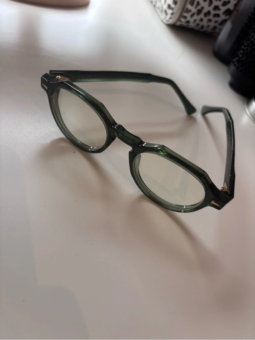 Ahlem Rue Bosquet Eyeglasses in Dark Green with Case